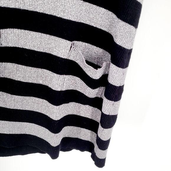 INC International Concepts Black & Silver Cowl Neck Ribbed Sweater Dress Size XL - Picture 5 of 7